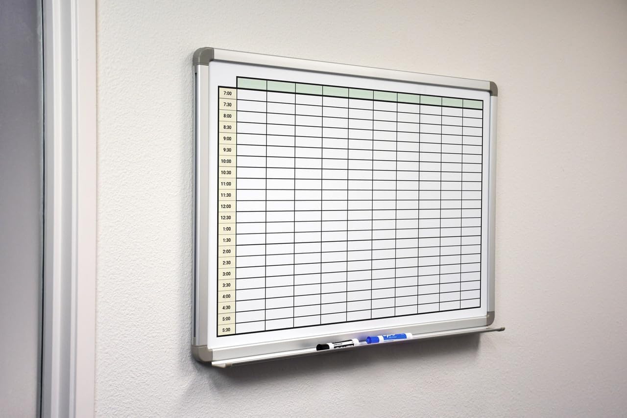 30 Minute Schedule with Color Whiteboard 60" x 40"