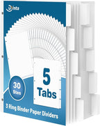 Dynta Binder Dividers for 3 Ring Binder 30 Sets, 1/5 Cut Tabs, Letter Size by Dynta