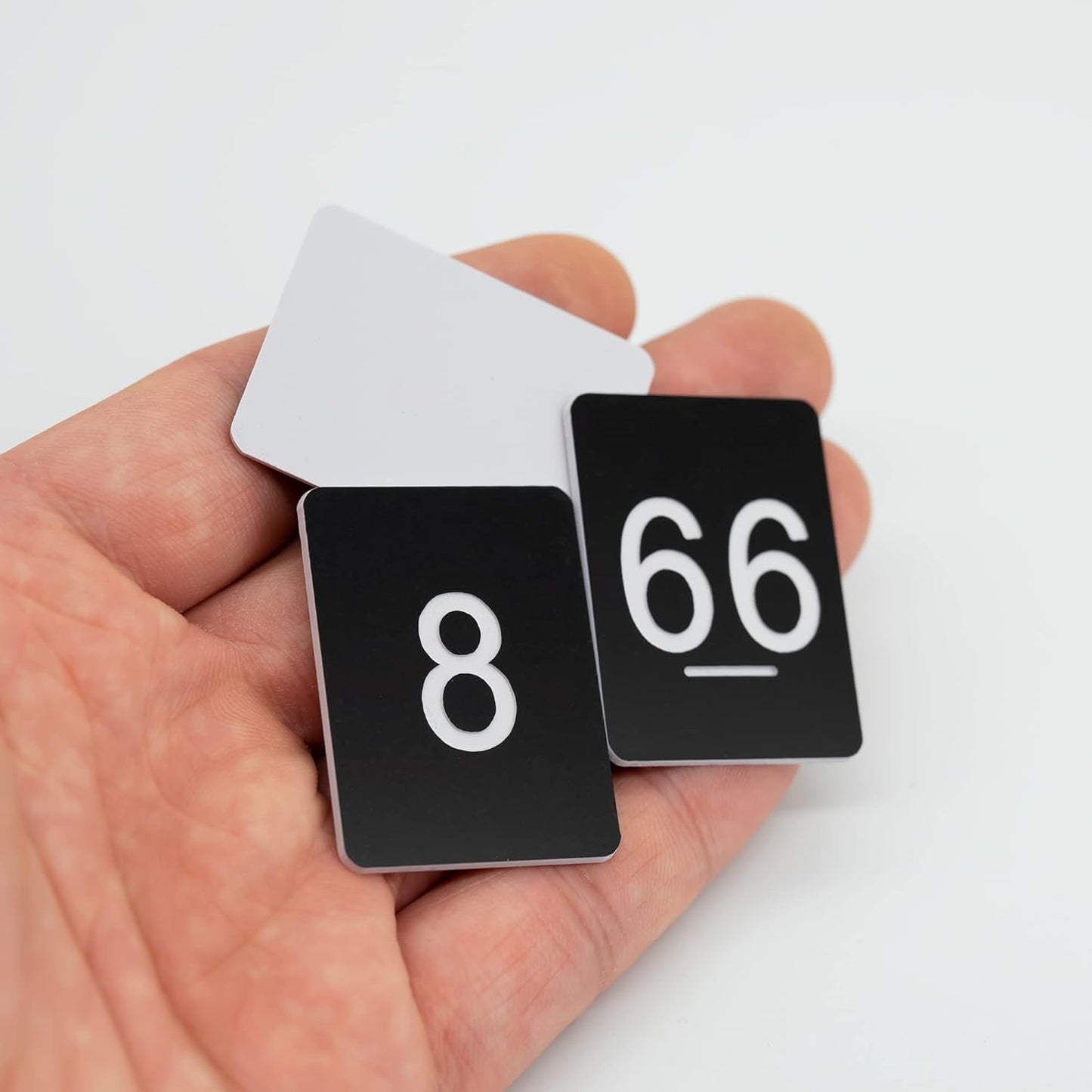 StayMax Rectangle Plastic Numbered Tags Number Disc Number Token (0-50, Black)