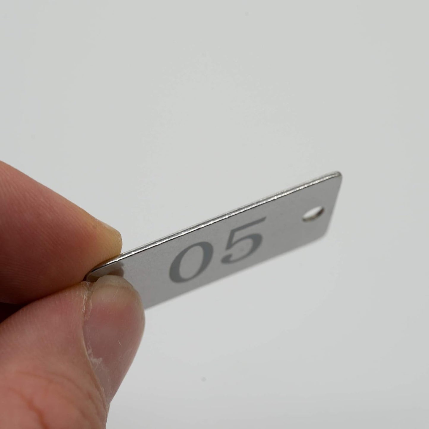 StayMax Stainless Steel Rectangle Numbered Tags with Two Holes (1-10)