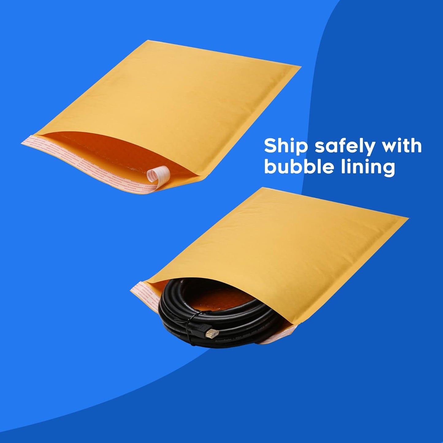 The Boxery Kraft Padded Bubble Mailers Envelopes #3 8.5x14.5'' - 25 Pack