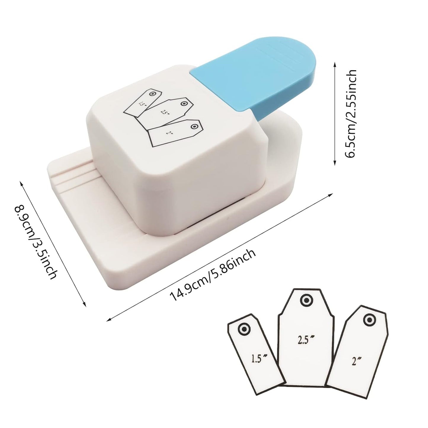 Paper Craft Tag Punch, 1.5, 2 or 2.5 Inch Gift Tag Paper Punches for Scrapbooking Craft Perfurador DIY Puncher (Style C)