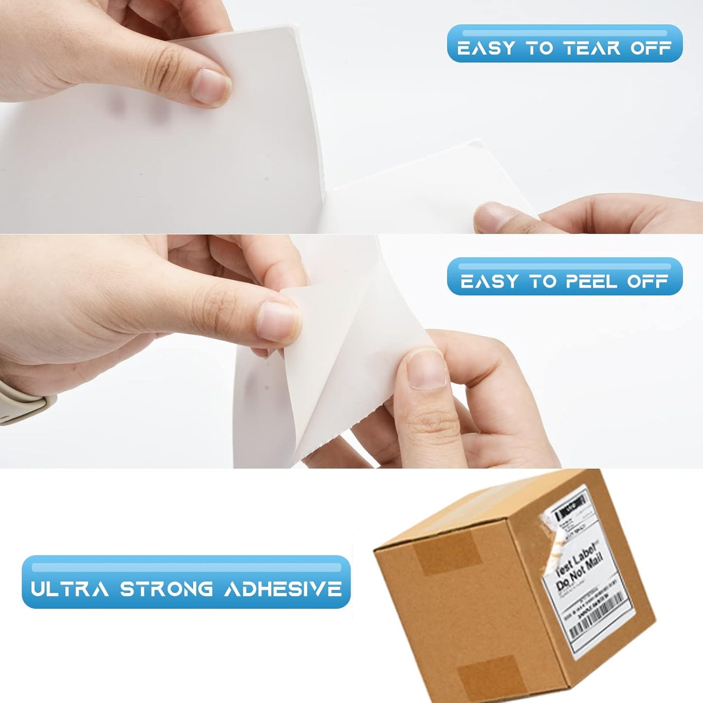 MFLABEL 8 Rolls 4x6 Direct Thermal Blank Shipping Labels for Thermal Printer Shipping Labels with Perforated