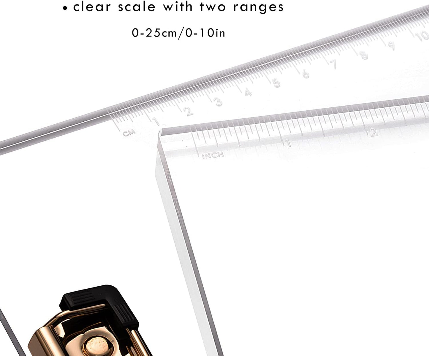 Acrylic Clipboards 2 Pack, Clipboards Standard A4 Letter Size, Clipboards with Gold Metal Clip, Clipboards for Nurses, Students, Office Supplies