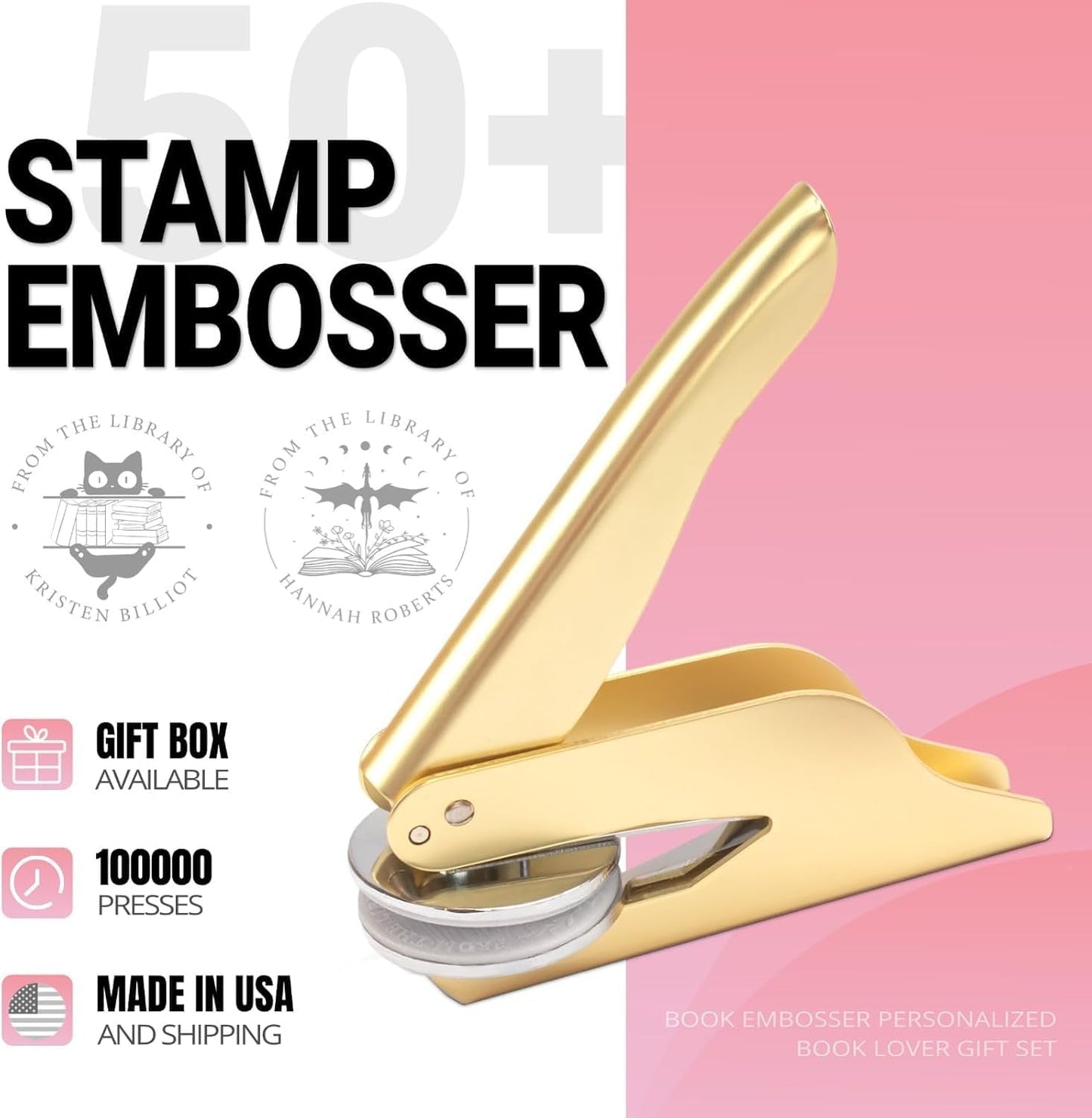 Book Embosser Personalized Sword Series – 20 Medieval-Inspired Designs, Custom Book Embosser for Fantasy Libraries & Roleplayers