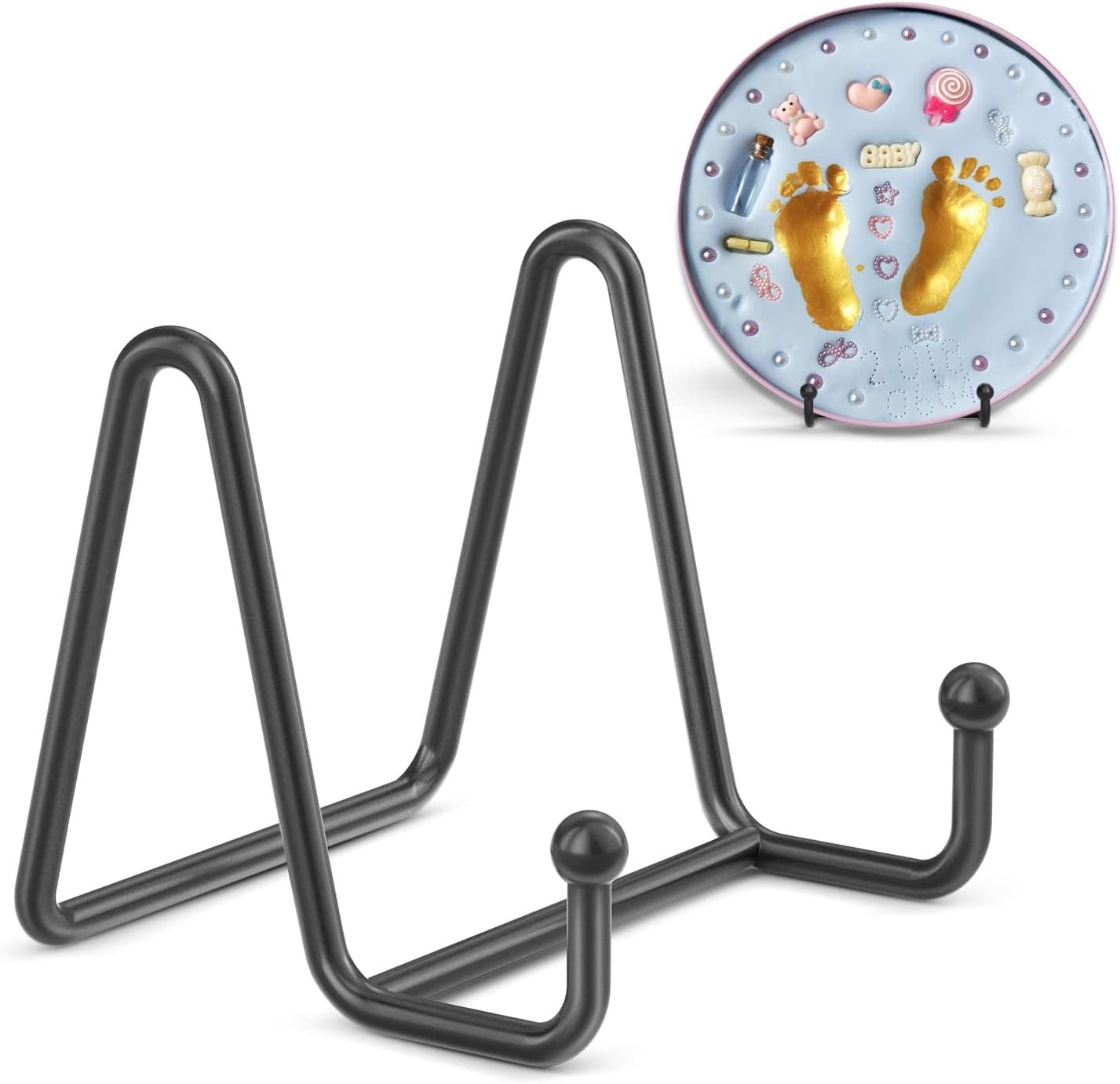 TR-LIFE 3 Pack 3 Inch Plate Stands for Display - Small Easel Holder Stand for Picture, Decorative Plate, Platter, Book, Photo