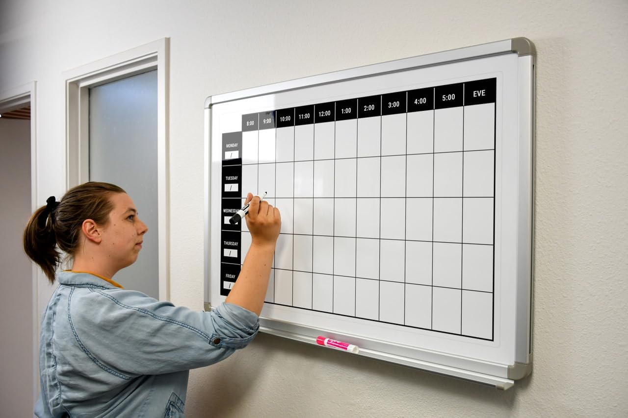 Work Week Dry-Erase Scheduling Whiteboard 60" x 40"