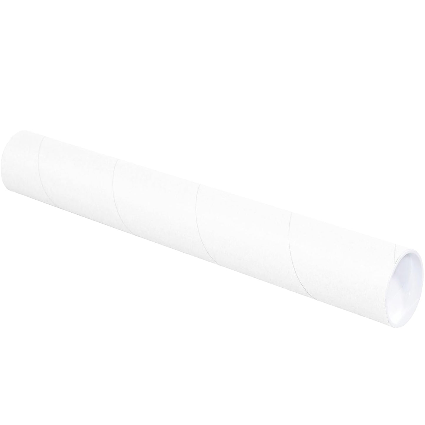 BOX USA BP3020W Mailing Tubes with Caps, 3" x 20", White (Pack of 24)