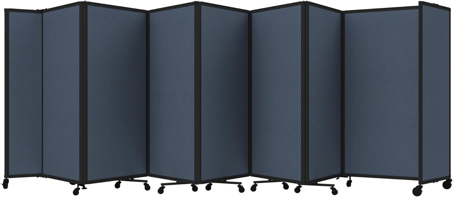 Versare Room Divider 360 Portable Wall Partition | Folding Panels | Large Freestanding Divider | Locking Wheels | Temporary Room Separator