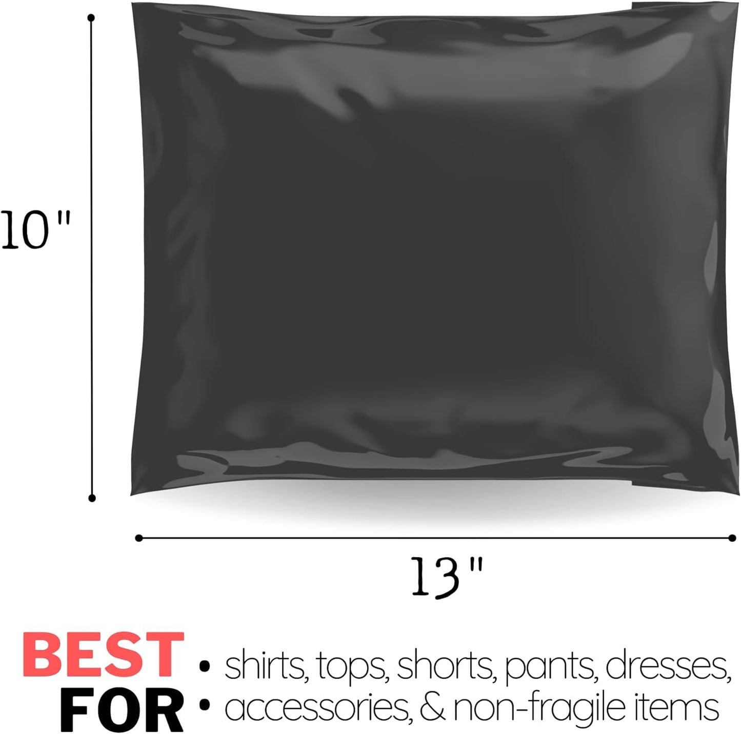 Poly Mailers 10x13 200 Pack | Self-Sealing Shipping Bags Envelopes for Small Business | Waterproof Durable Packaging | Black | Bulk Value | à la mode Mailers