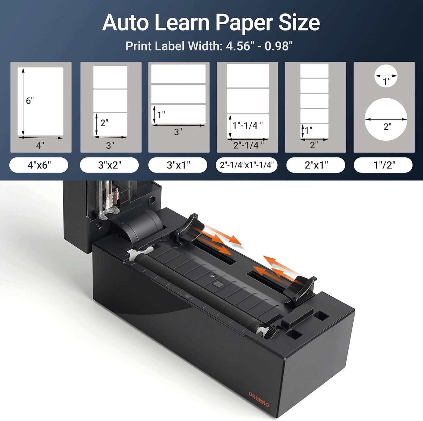 ORGBRO Z1 Shipping Label Printer, 4x6 Thermal Label Printer for Small Business, High Speed Sticker Maker for Commercial Grade Shipping Packages, Used for Amazon, Ebay, Shopify, USPS (USB Only)
