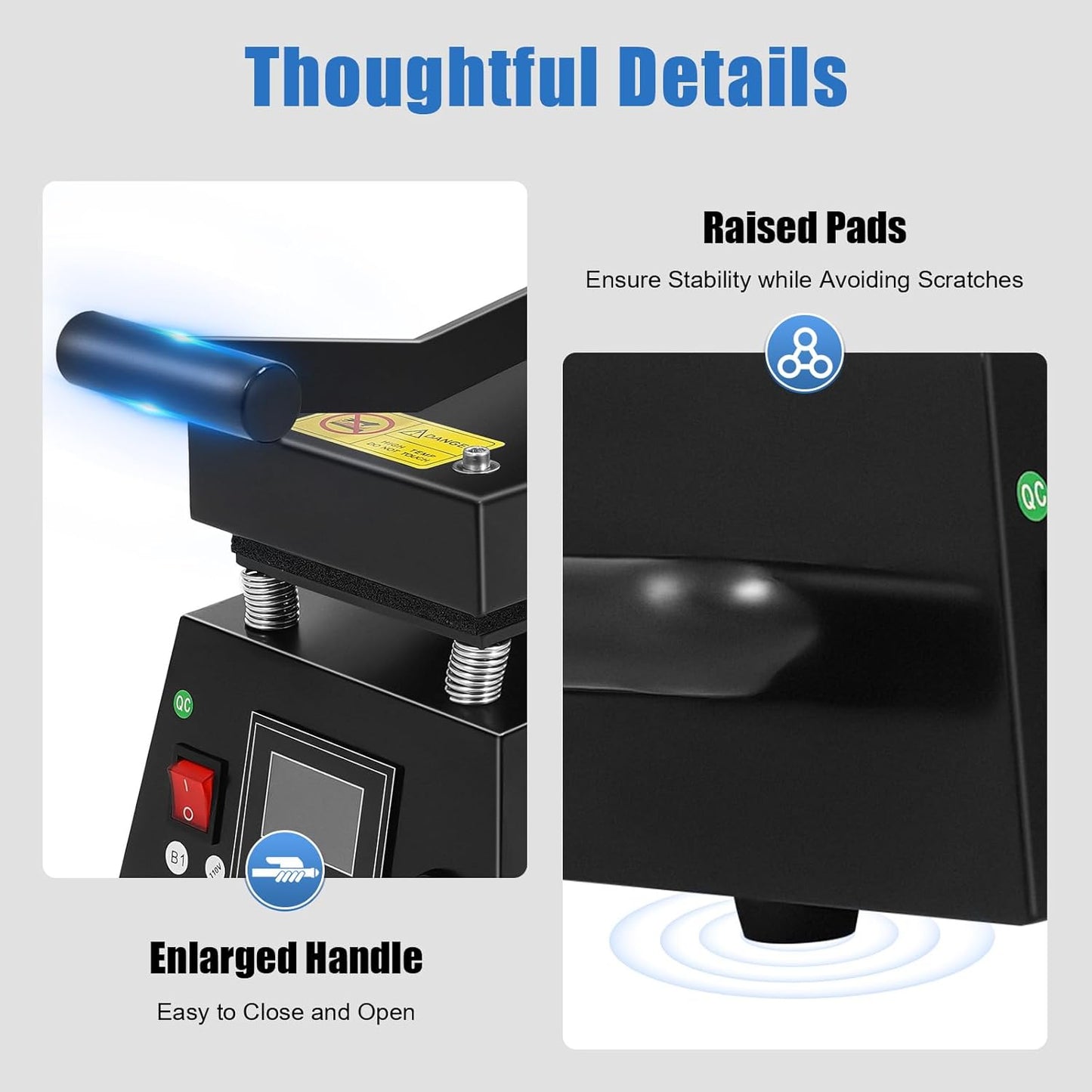 Pro Small Digital Label Heat Press Machine Clothing Logo Printing for Transfer Stickers Labels 0-250℃ 110V 600W