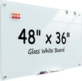 MaxGear Glass Whiteboard Wall Mounted, Frameless Magnetic Dry Erase Board by MaxGear