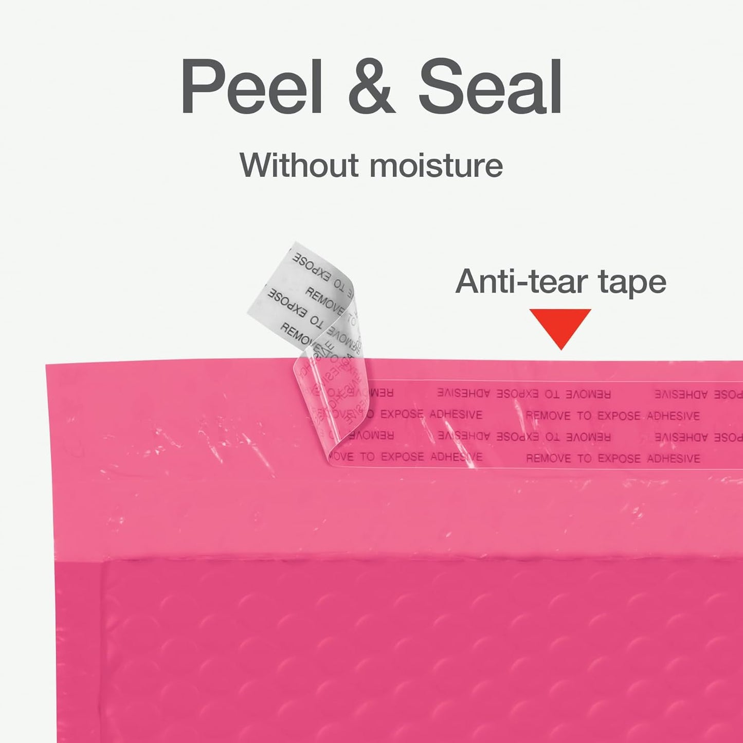 Quality Park Bubble Mailers, 4 x 8 Shipping Envelopes, Self-Seal, Small Pink Padded Envelopes, Redi-Strip Peel Off Closure, 50 Per Box (QUA85917)