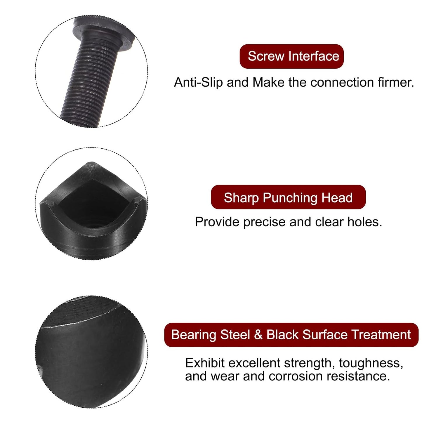 HARFINGTON Sheet Metal Punch Hole Punch 28.3mm Bearing Steel Precise Cutting Manual Knockout Punch Kit for Metal Steel Plate Sink Stainless Steel, Black