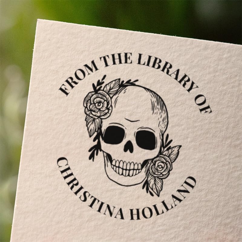 from The Library of Embossers & Stamps for Fantasy Book Readers | Custom Embosser | Custom Stamp | Ex Libris | Elevate Your Fantasy Collection of Stories and Novels (Design 16, Self-Inking Stamp)