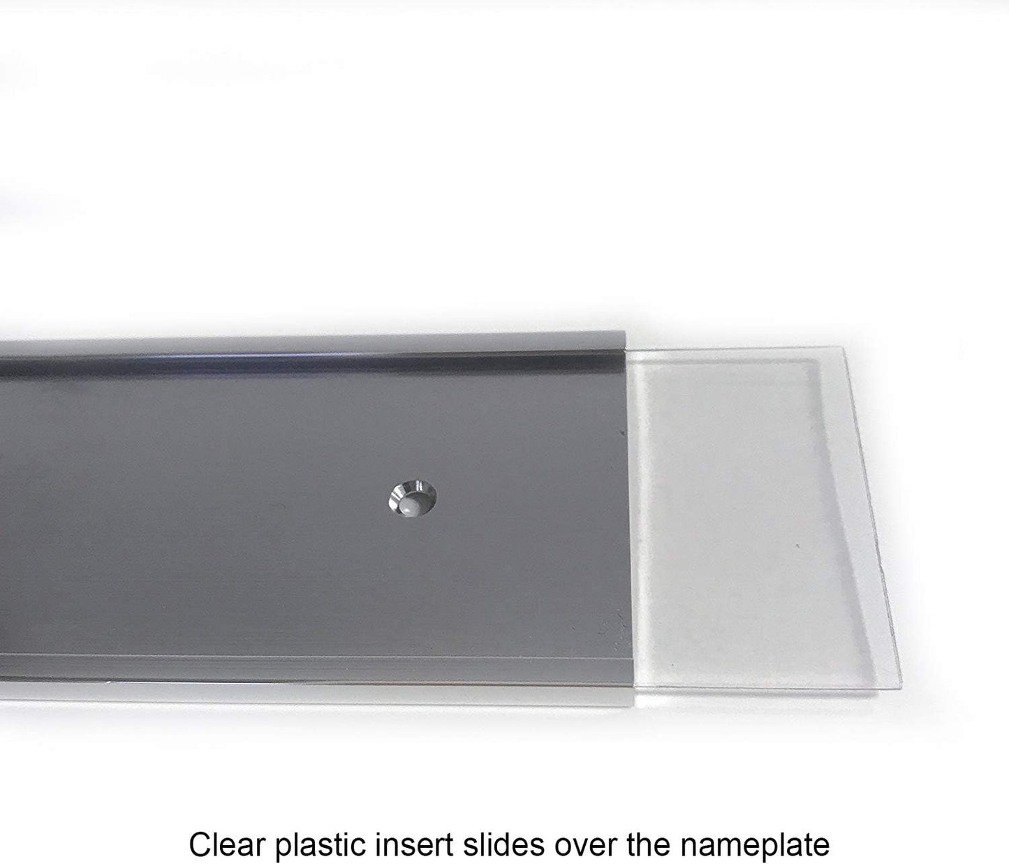 10 x 2 Wall or Door Nameplate Holder with Clear Plastic Insert - Pack of 10 (Silver)