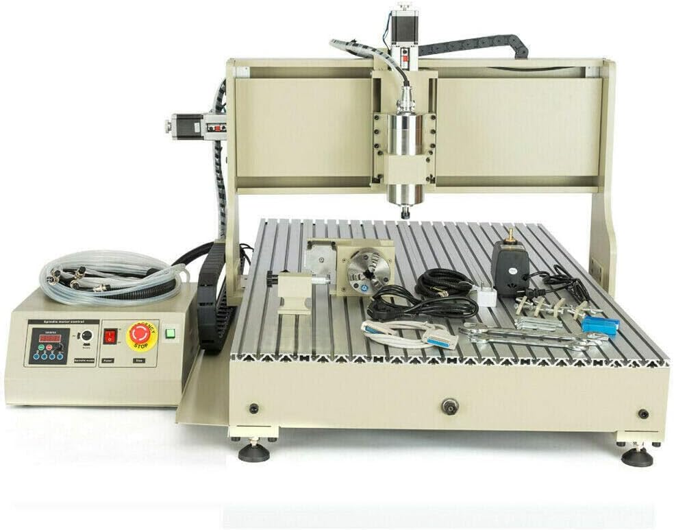 4 Axis Router Engraver USB CNC 6090, 1.5KW Engraver Milling Drilling Machine 3D Spindle Carving Drilling Machine For Wood Working Cutting Mill W/Remote Controller