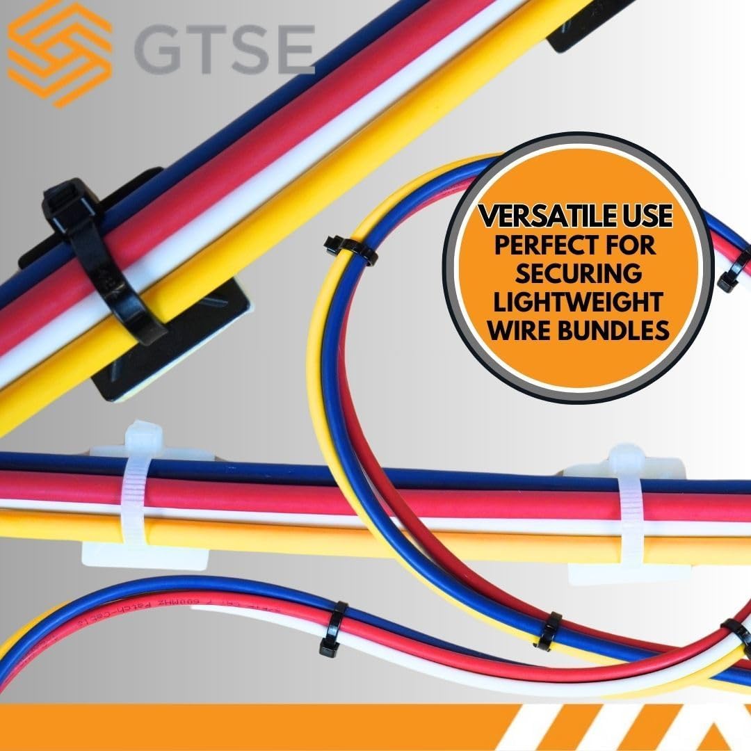 GTSE 100 Pack Of White/Clear Screw Mounts, Zip Ties Up To 0.2" Wide, Saddle Type Zip Tie Anchors