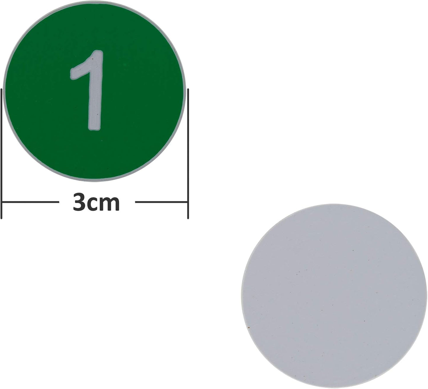 StayMax Plastic Number Tags Engraved Numbered Tags Without Hole (1-100, Green)
