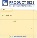 File Folder, PANDRI 170 Pack File Folder, 1/3 Cut Tab, Letter Size, Filing - Image 2