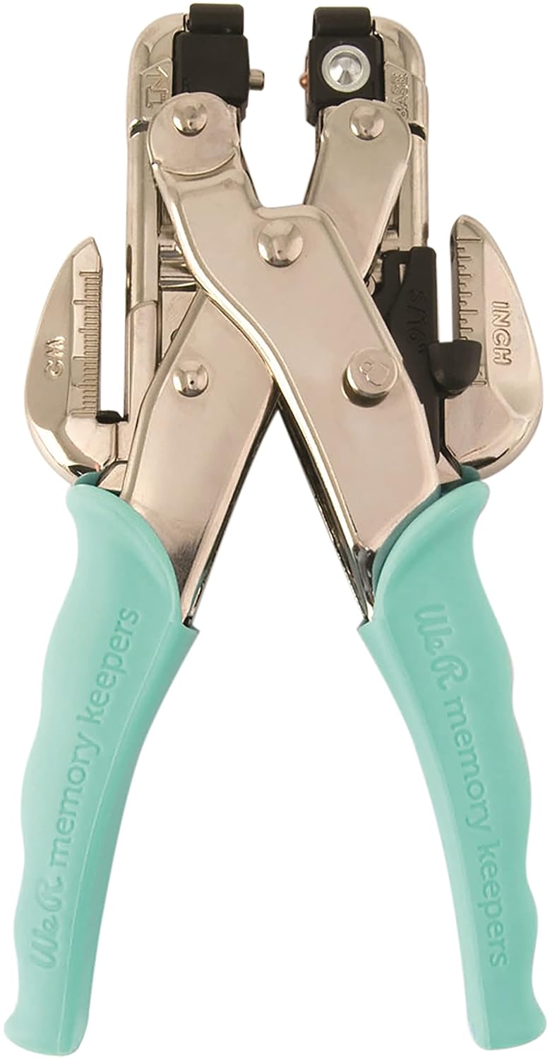 We R Memory Keepers- Crop-A-Dile Eyelet Setter, Blue Comfort Handle, for 1/8 or 3/16 Inch Holes, Grommet and Embelishment Crafting Puncher for Paper, Fabric, Leather, Plastic, and Metal