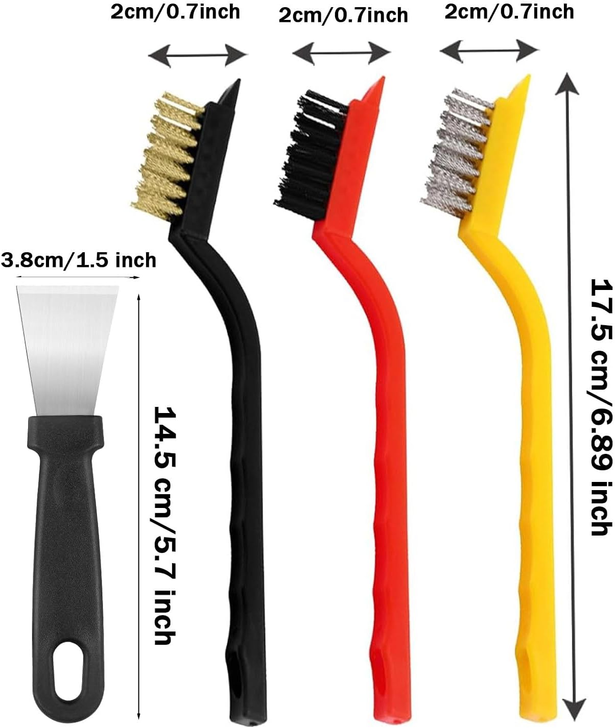 Crevice Cleaning Brush, Crevice Cleaning Brushes for Household Use, Hard Bristle Crevice Cleaning Brush, for Kitchen, Faucets, Grout, Bathroom, Corners (Multicolored, 7 Pack)