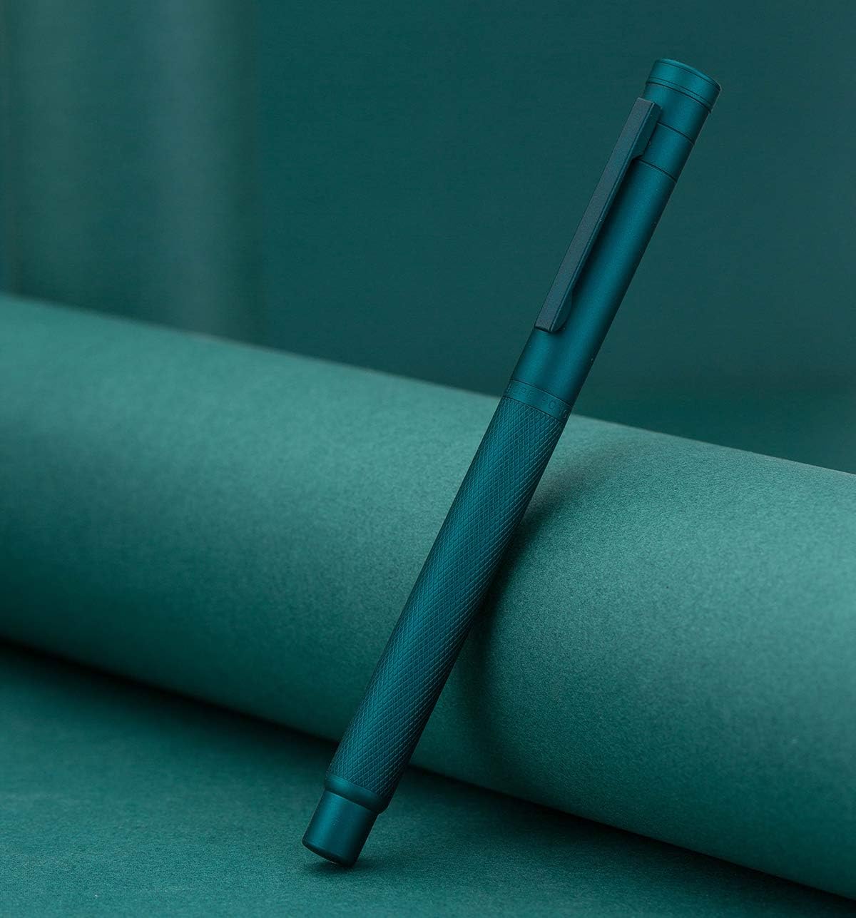 Asvine Dark Green Forest Fountain Pen Fine Nib Classic Design with Converter and Metal Pen Case Set