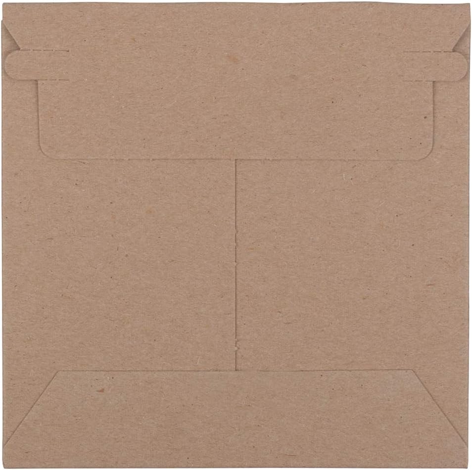 JAM PAPER Stay-Flat Photo Mailer Envelopes with Peel & Seal Closure - 6 x 6 - Brown Kraft - 6 Rigid Mailers/Pack
