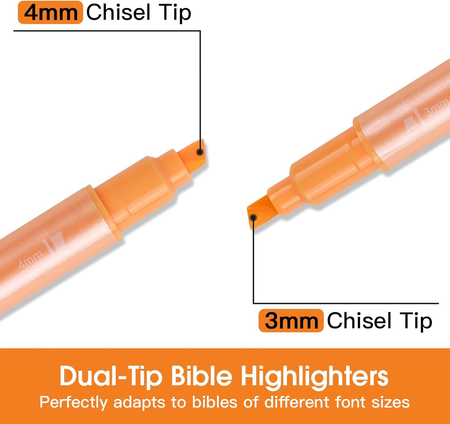 Pastel Highlighters, 15 Pack Bible Highlighters Assorted Colors, 4mm & 3mm Dual-Chisel Tip Highlighter Pens, Pastel Markers No Bleed Through for Journaling, Coloring, Bible Study Supplies