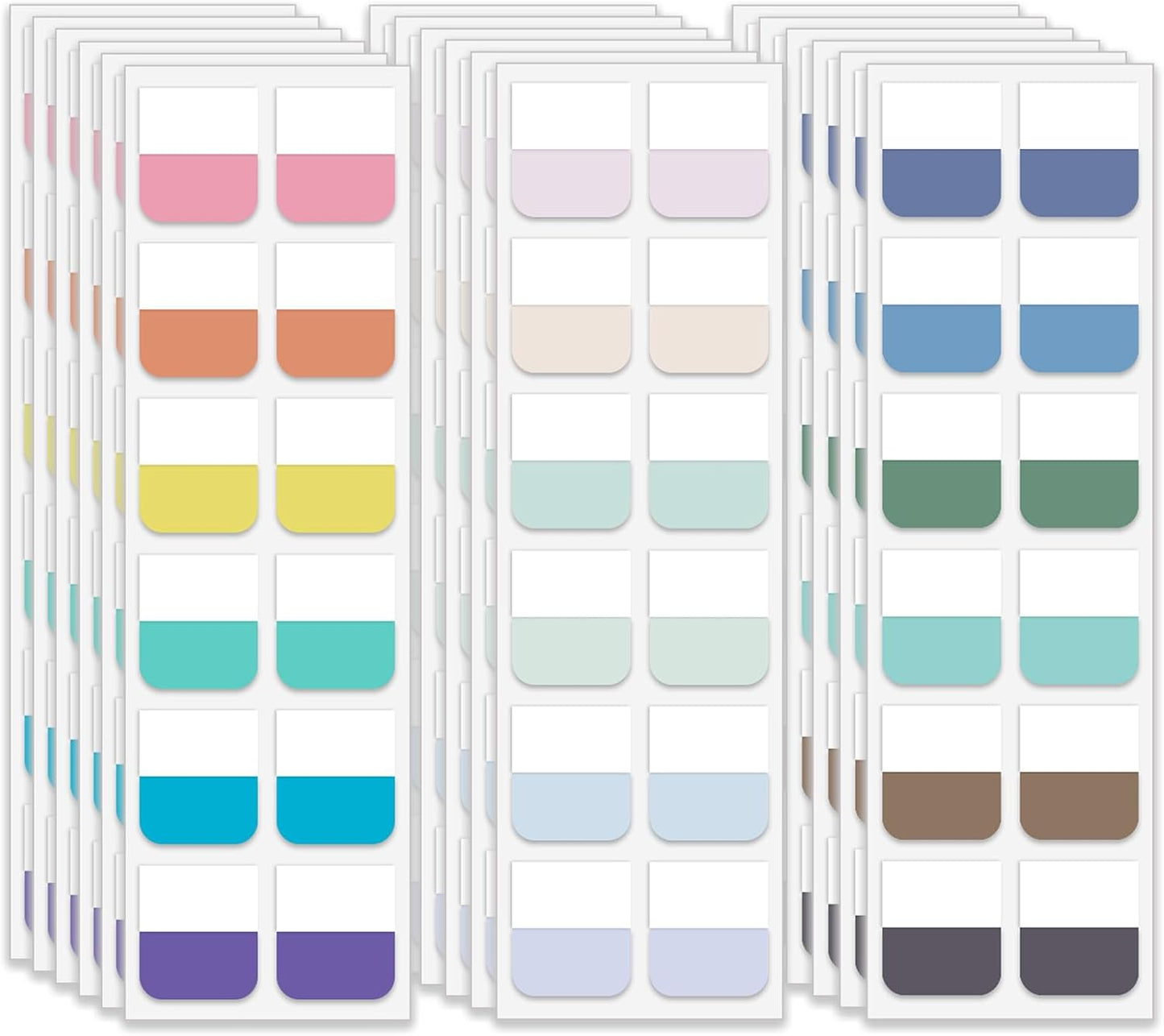 Lumintutu 18 Colors 720pcs Sticky Index Tabs, Medium Book Annotation Tabs Repositionable Page Markers Labels for Notebooks, Bible, Binder, File Folder, Planner and Journaling Supplies (1×1.1 Inch)