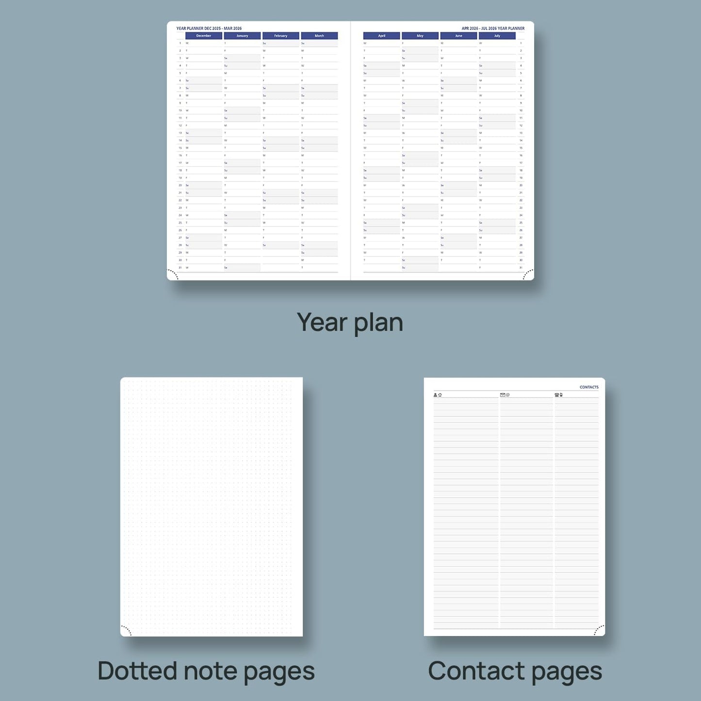 POPRUN Monthly Planner 2026-2027 (Large-8.25'' x 11.75''), 16 Months Calendaer (Dec 2025-Mar 2027) Appointment Book with Stair Tabs, Inner Pockets, Pen Holder, PU Leather Softcover - Black
