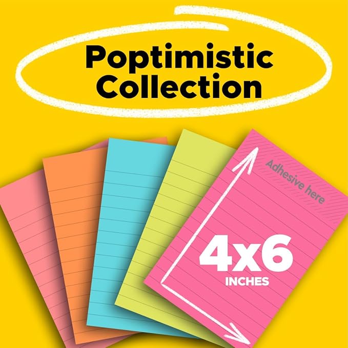 Post-it Notes, 4 in x 6 in, 2 Pack, 10 Pads, 100 Sheets per Pad, 1000 Sheets - Image 2