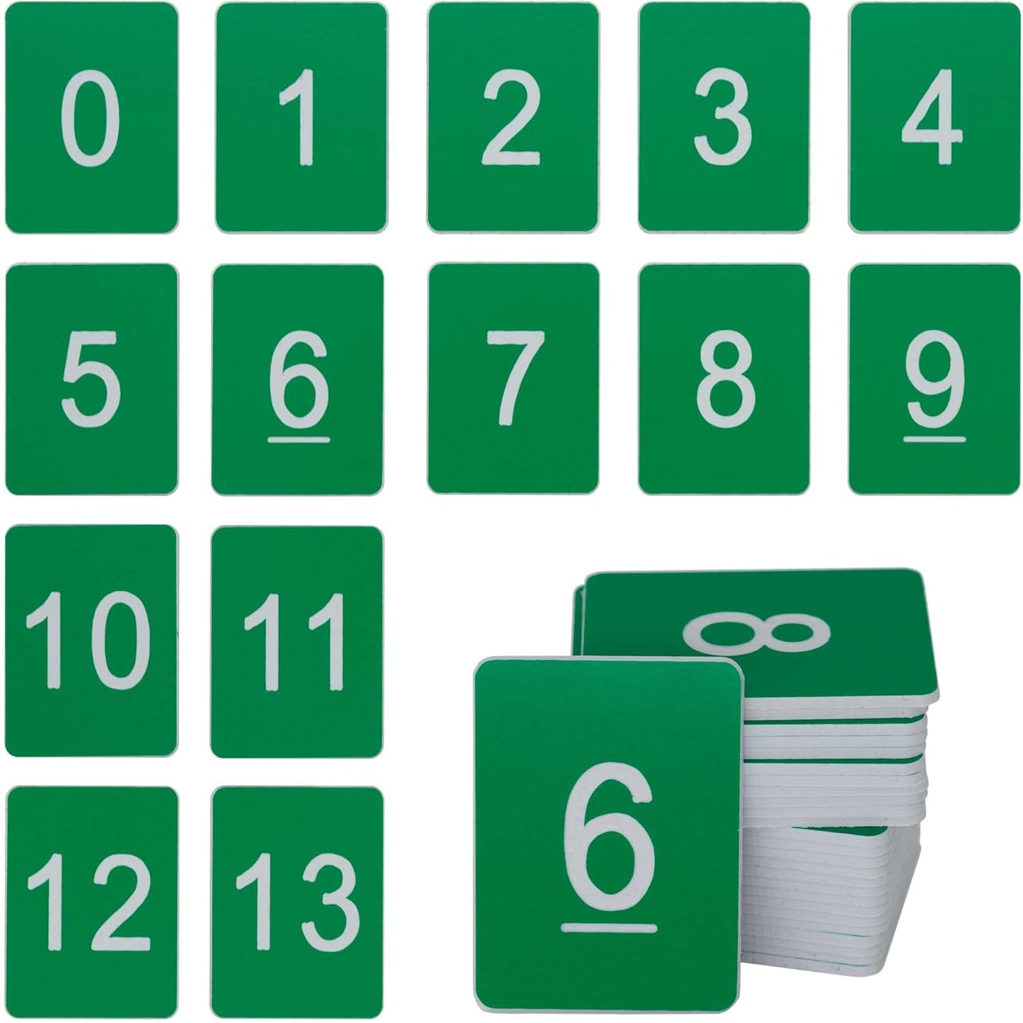 StayMax Rectangle Plastic Numbered Tags Number Disc Number Token (0-25, Green)