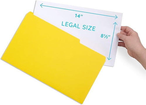 Blue Summit Supplies Yellow Legal File Folders, 1/3 Cut Tab, Legal Size - Image 2