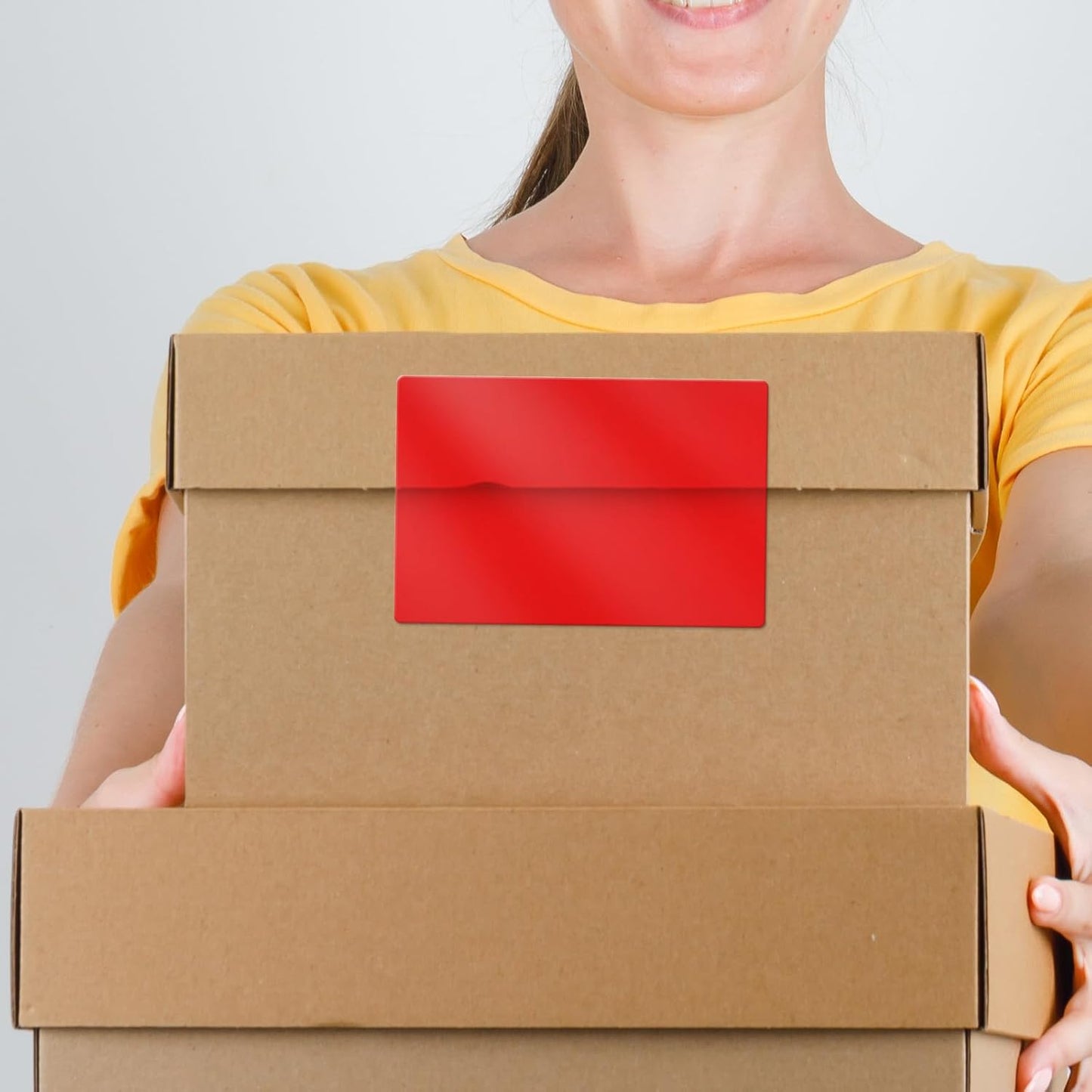 Red Rectangle Stickers 6 x 4 Inch Color Coding Labels Vinyl Roll Self-Adhesive Waterproof Removable 250 PCS