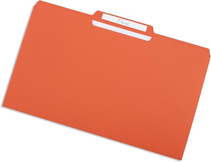 Blue Summit Supplies Orange File Folders, 1/3 Cut Tab, Legal Size, 100 Per Box - Image 5