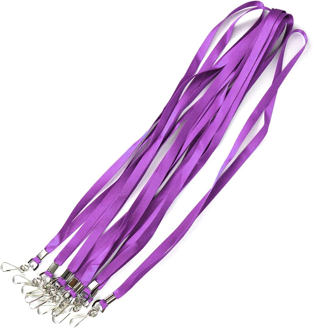 Bird Fiy Bulk Purple Lanyards for Id Badges Nylon Neck Flat Lanyard for ID Name Badge Holder/Name Tag