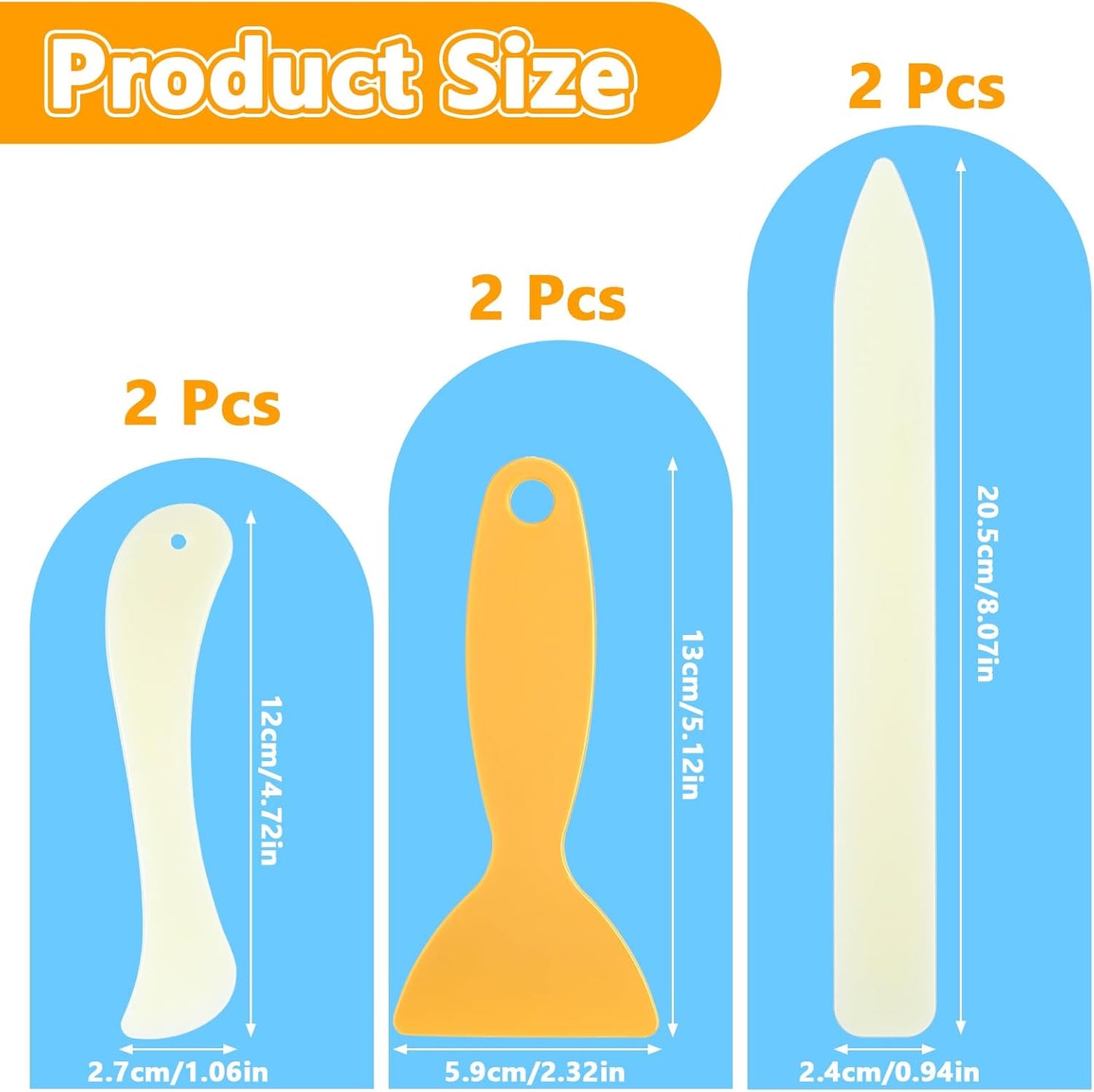 Ymapinc 6 Pcs Folder Paper Creaser Set Bone Folders, Scoring Tool, Paper Creaser, Origami Tools for Handmade Scrapbooking Bookbinding Paper Cards Crafts Leather Burnishing