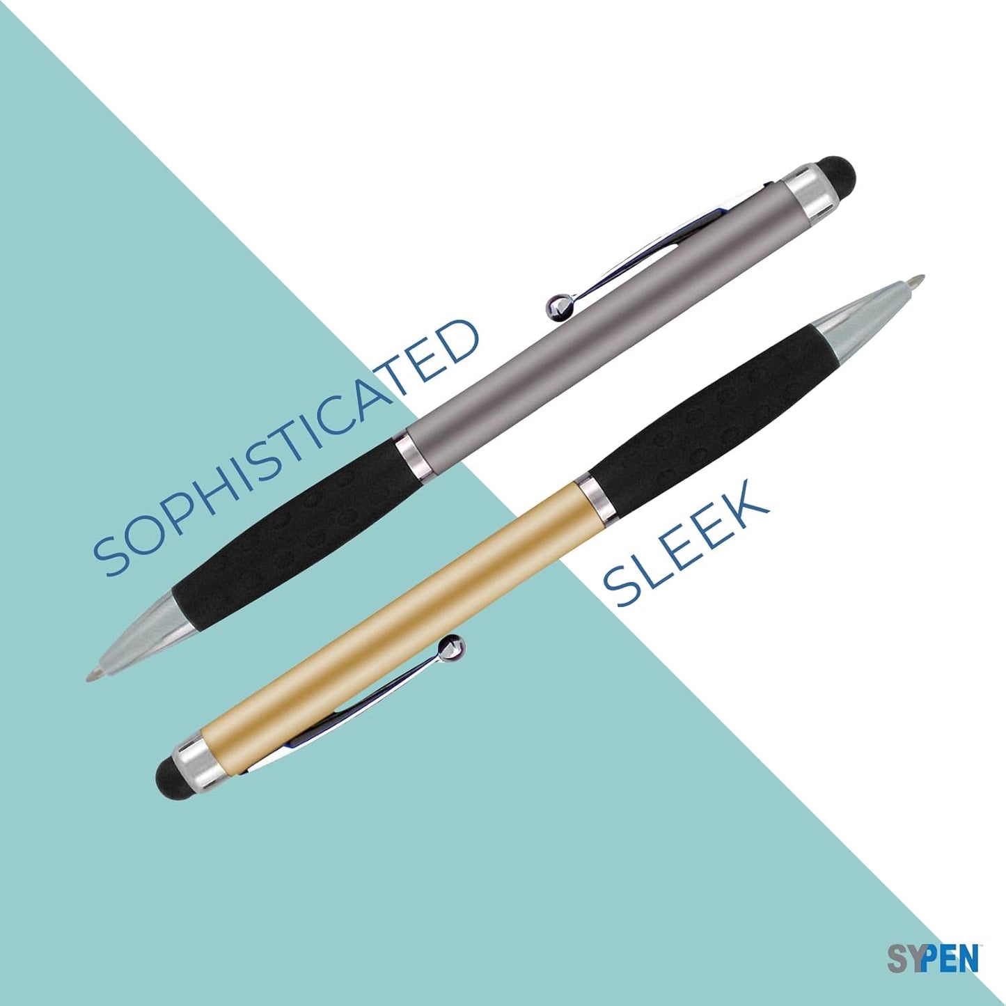 Personalized Pens With your Custom Logo or Text-600 Pack Bulk-for Businesses, Parties, and Events, 2 in 1 Ballpoint Pen & Stylus forTouchscreen Devices, Rose Gold Barrel, Black Ink