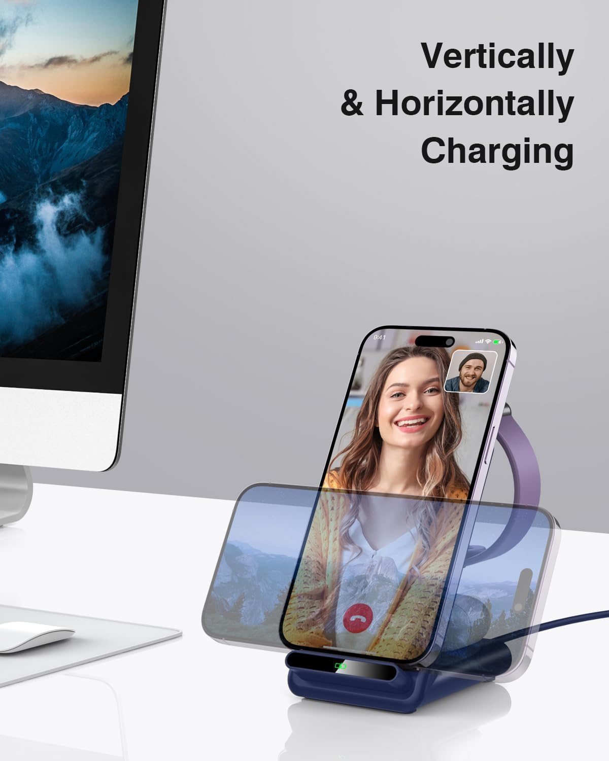 Wireless Charging Station,3 in 1 Charging Stand Made for Apple Watch Ultra 11 10 9 8 7 6 SE 5 4 3,Fast Wireless Charger Made for iPhone 17/Air/16/15/14/13/12/11,for AirPods Pro 3(with Adapter) (Blue)