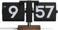 mooas Classic Modern Wood Big Flip Desk Clock, Retro Vintage Analog Design Auto by mooas