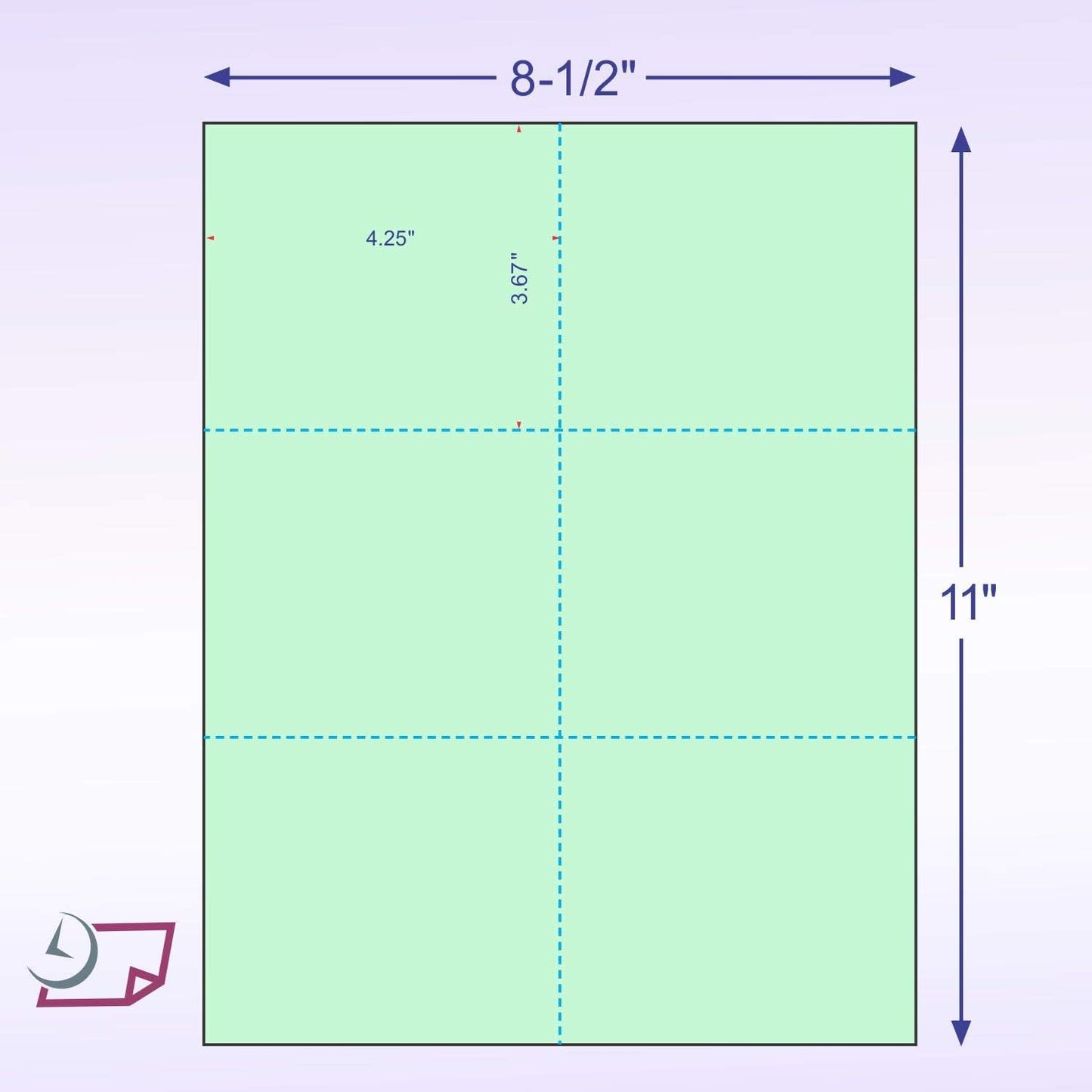 NextDayLabels Laser Printer Blank Cards - Green, 300 Pack (6 Up per Page for Invitations, Tags, Business Cards)