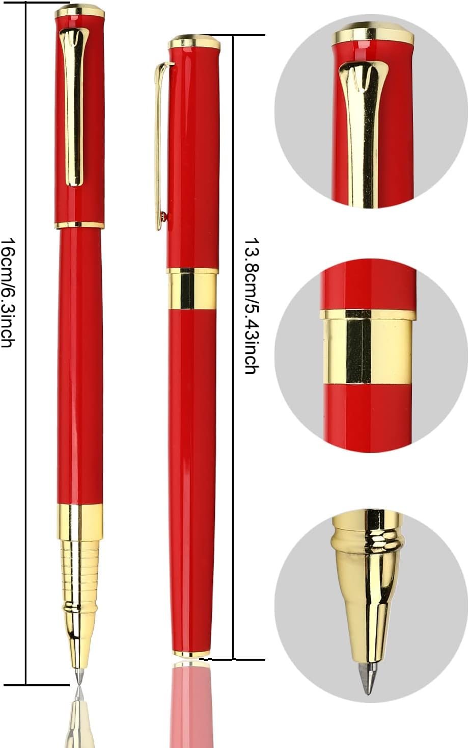 YIVONKA Luxury Ballpoint Pen Black Refill Line width 0.5mm,Best Office Pen Gift for Men & Women Professional Executive,Nice BallPens Classy Gift Box (Red)
