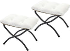 15" Folding Ottoman, Foldable Footrest Stool, Small Foot Stool by MordchilHF