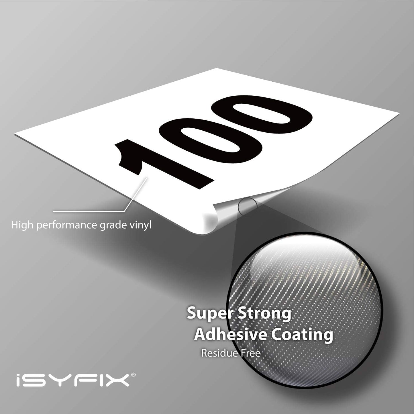 iSYFIX White Consecutive Number Stickers – 1 to 100, 3-inch, 1 Set – Vinyl Self Adhesive Premium Decal, Ideal for Inventory, Storage, Organizing, Boxes, Bins, Toolbox, Lockers & More, Indoor/Outdoor