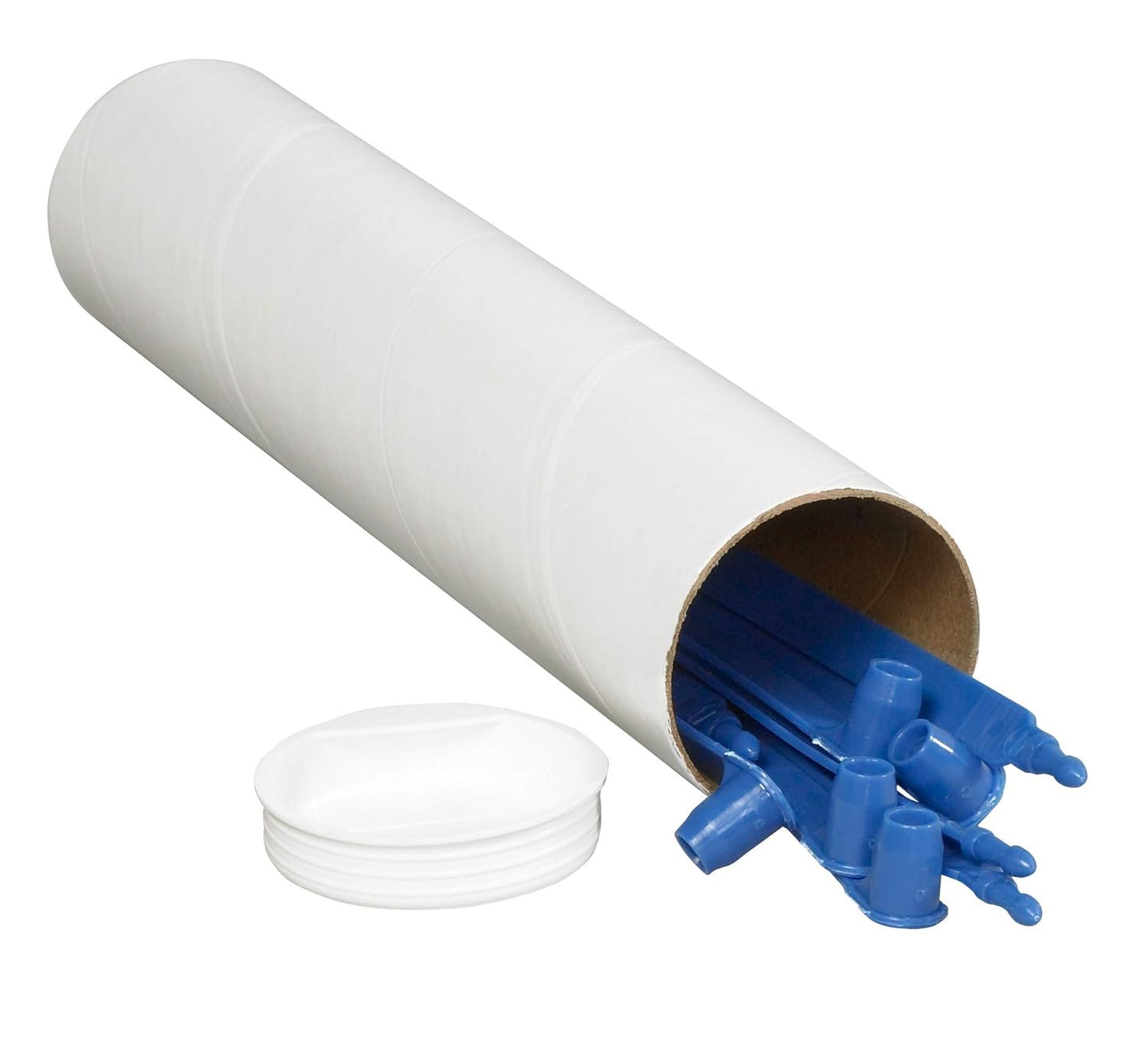 BOX USA BP2018W Mailing Tubes with Caps, 2" x 18", White (Pack of 50)