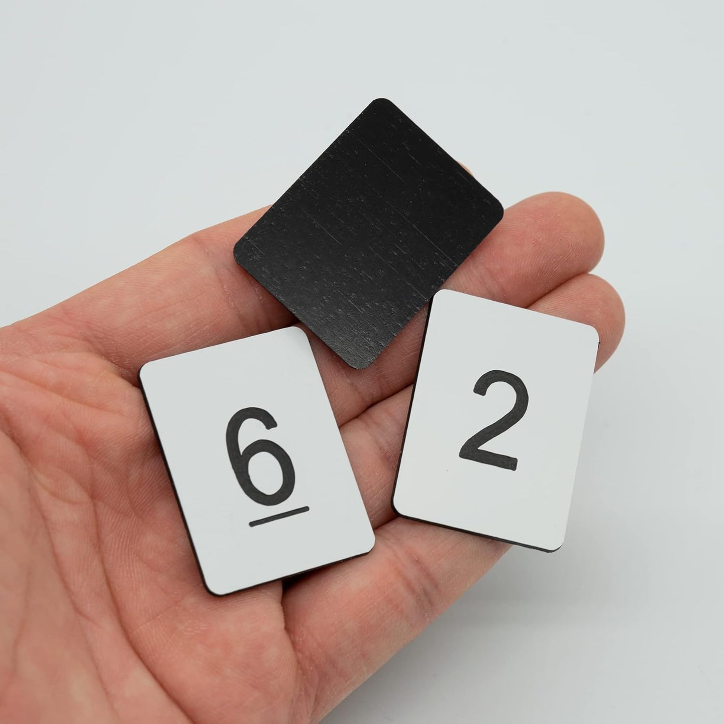 StayMax Rectangle Plastic Numbered Tags Number Disc Number Token (0-25, White)