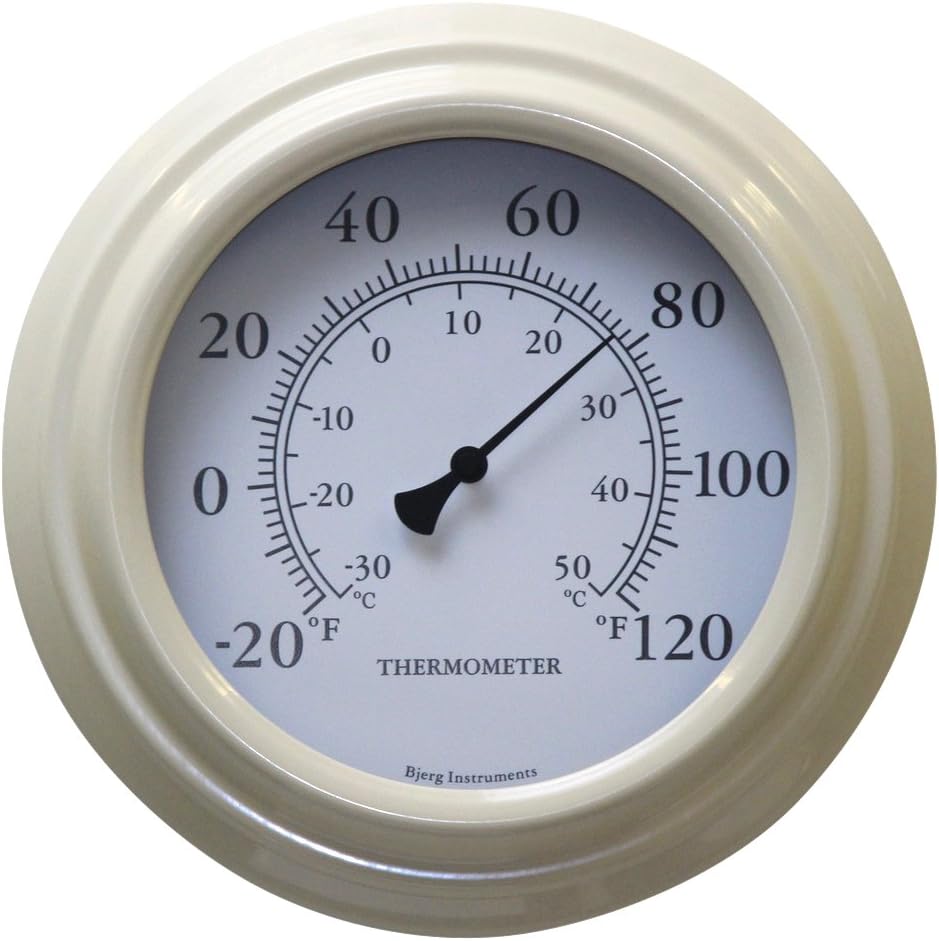 8" Cream Decorative Indoor/Outdoor Thermometer