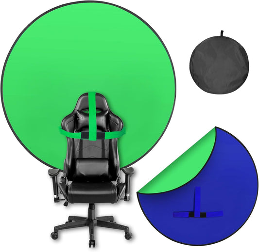 Portable Green Screen Chair, 57 in Greenscreen Backdrop with Stand Double Sided Foldable Green Background, Chroma Key，Double (Double-Sided-G/B)